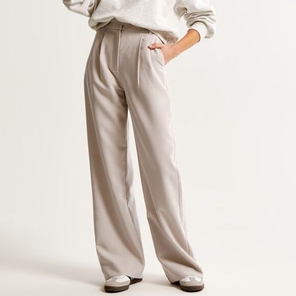 Abercrombie & Fitch Sloane Tailored Wide Leg Trousers Pant - Picture 1 of 8